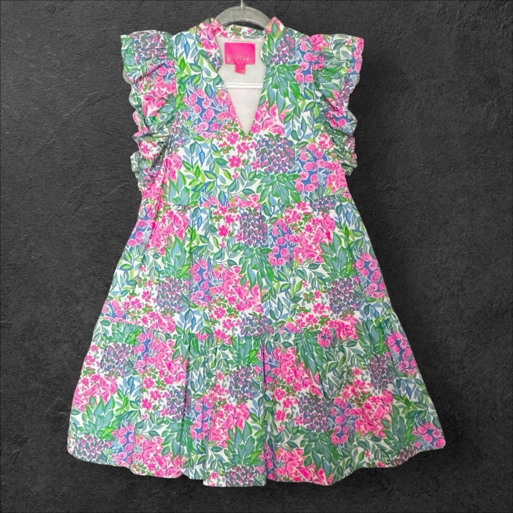 LILLY PULITZER Aldena Ruffle Sleeve Dress in A Cherry On Top Size XXS Women's